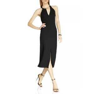 NEW Halston Heritage Halter Neck w/Gold Neck Hardware • Black • Size 4